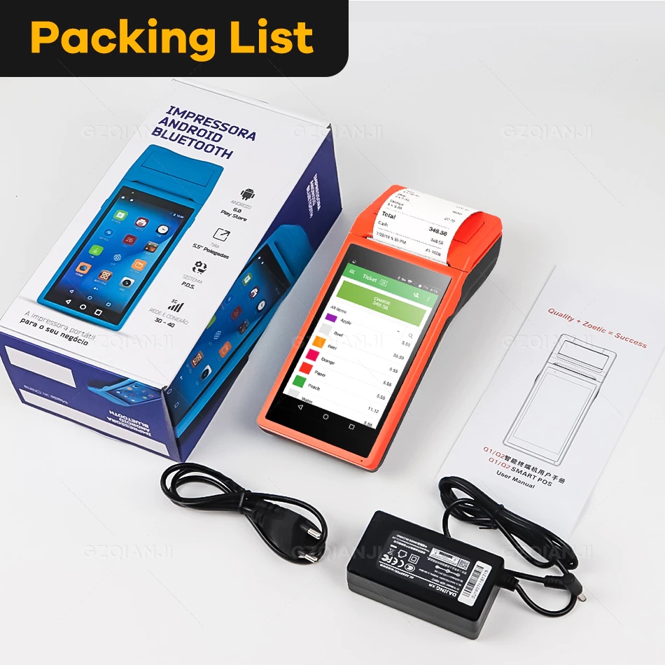 58mm Thermal Receipt Printer Portable Mini Wireless Thermal Printer USB Receipt Bill Ticket POS Printing for iOS Android Windows Compatible with ESC/POS/Star Print Commands Set