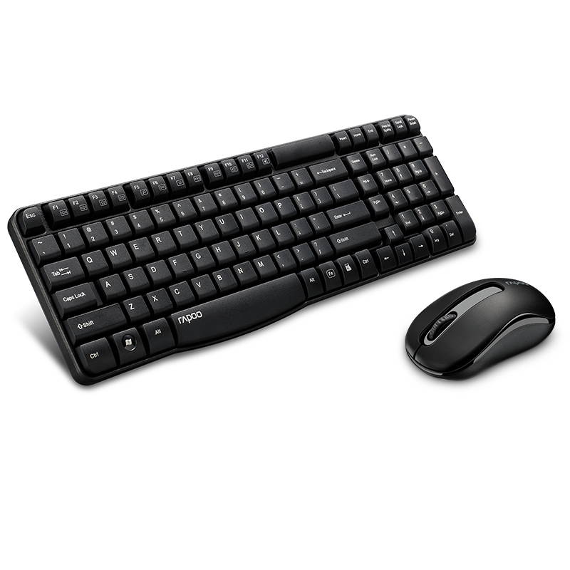 Rapoo KM325  Ergonomic Design, Cool Exterior Ultra-thin, and Slim Waterproof 2.4GHz Wireless Power-saving SilentTyping Keyboard And Mouse Combo For Office And Game - White