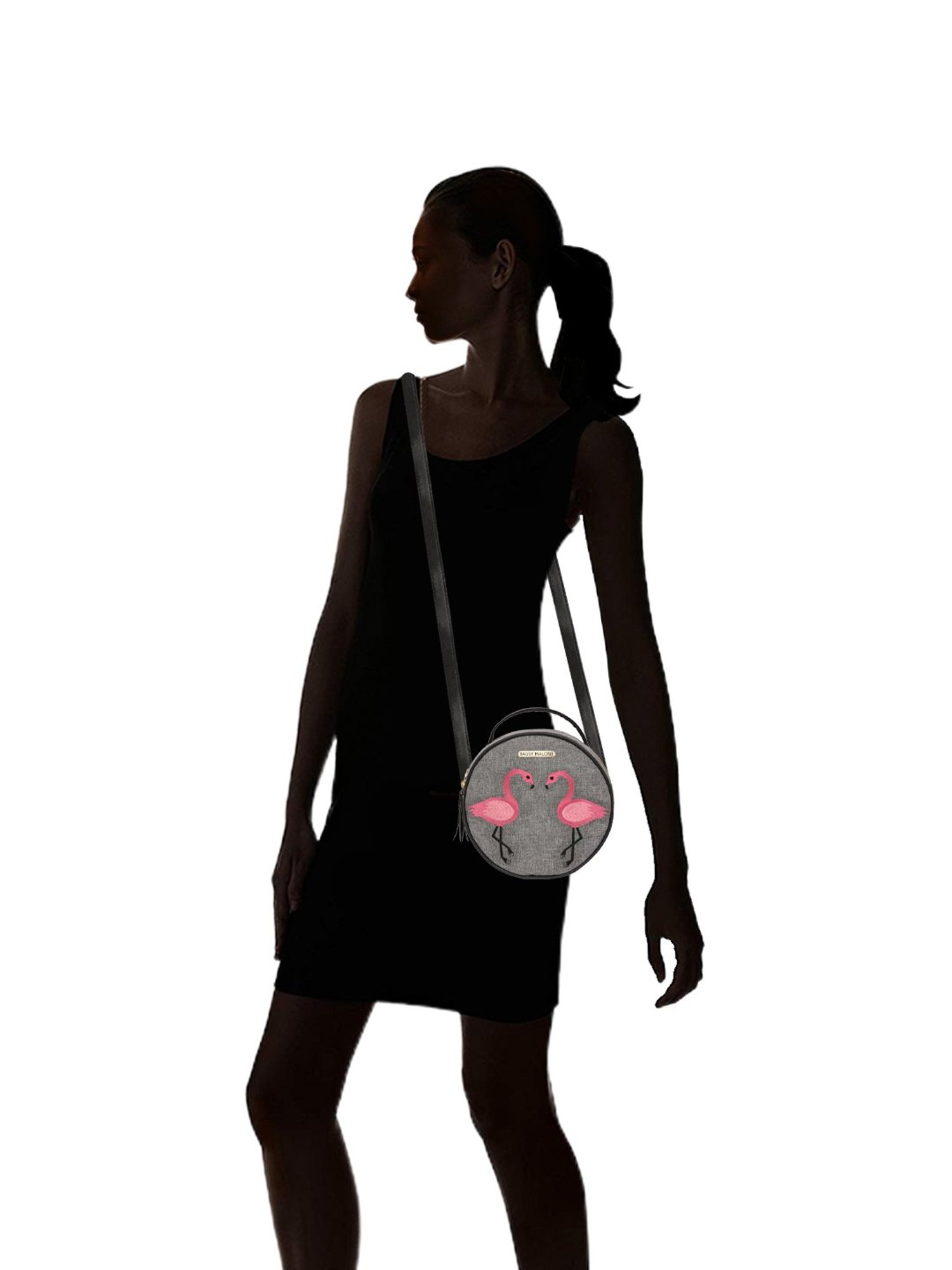 Bagsy Malone Grey Embroidered Medium Handbag