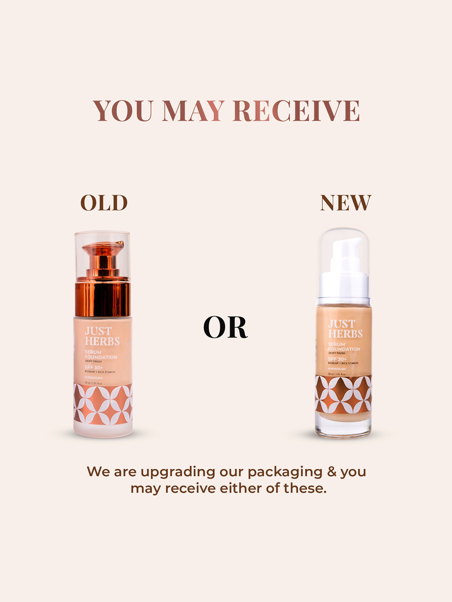 JUST HERBS Serum Foundation SPF 30+ 02-Porcelain - 30 ml