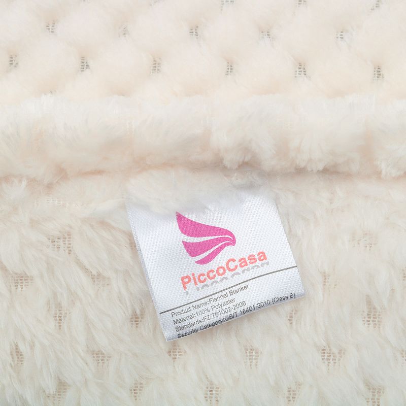 1 Pc Queen Faux Fur Lambswool Reversible Plaid Pattern Bed Blankets Purple  - PiccoCasa