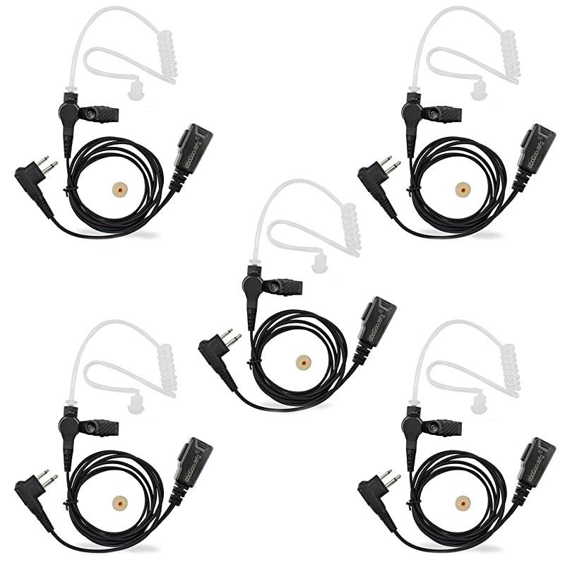FBI Style Surveillance Covert Headset Earpiece Mic for HYT Hytera Radios Motorola radioa CLS1110 CLS1410 CLS1413 CLS1450 CLS1450C CP200 PR400 CP100 TC500 5 Pack