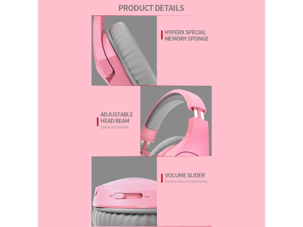 HyperX Cloud Stinger Head-mounted Gaming Headset with Noise Reduction Microphone for PC Game Console Cellphone Pink