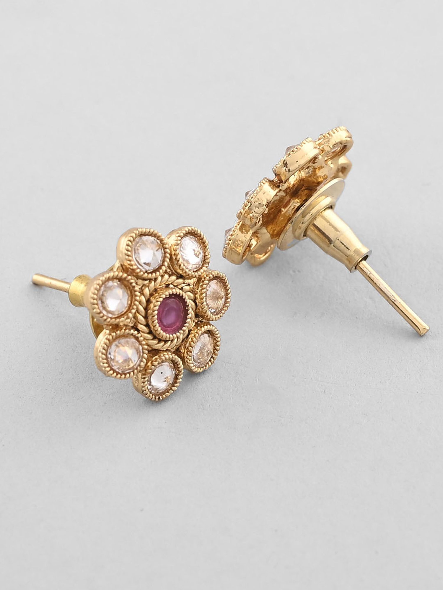 VOJ Gold Plated Designer Handcrafted Necklace with Earrings for Women