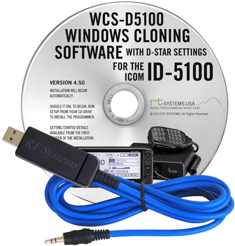 RT Systems WCSD5100-USB-Data Programming Software and USB-RTS05 Data Cable for the ID-5100