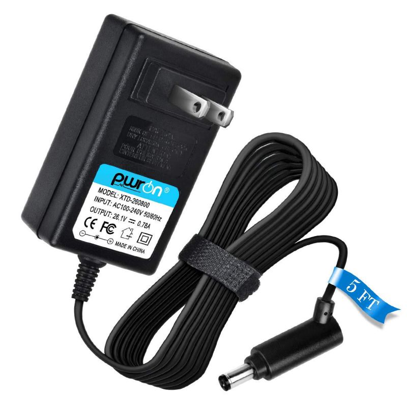 PwrON 26.1V Replacement Ac Dc Adapter Compatible with Dyson Cordless Vacuum Cleaner V8 V7 V6 DC58 DC59 DC61 DC62 SV03 SV04 SV06 SV10 Model# 205720-02, 214730-01, 227591-01 (5Ft Power Cord)