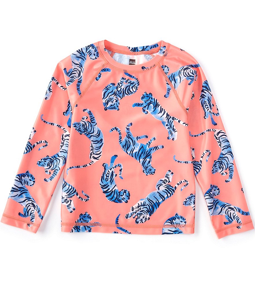 Tea Collection Little Girls 2-6 Long-Sleeve Tiger Print Rashguard