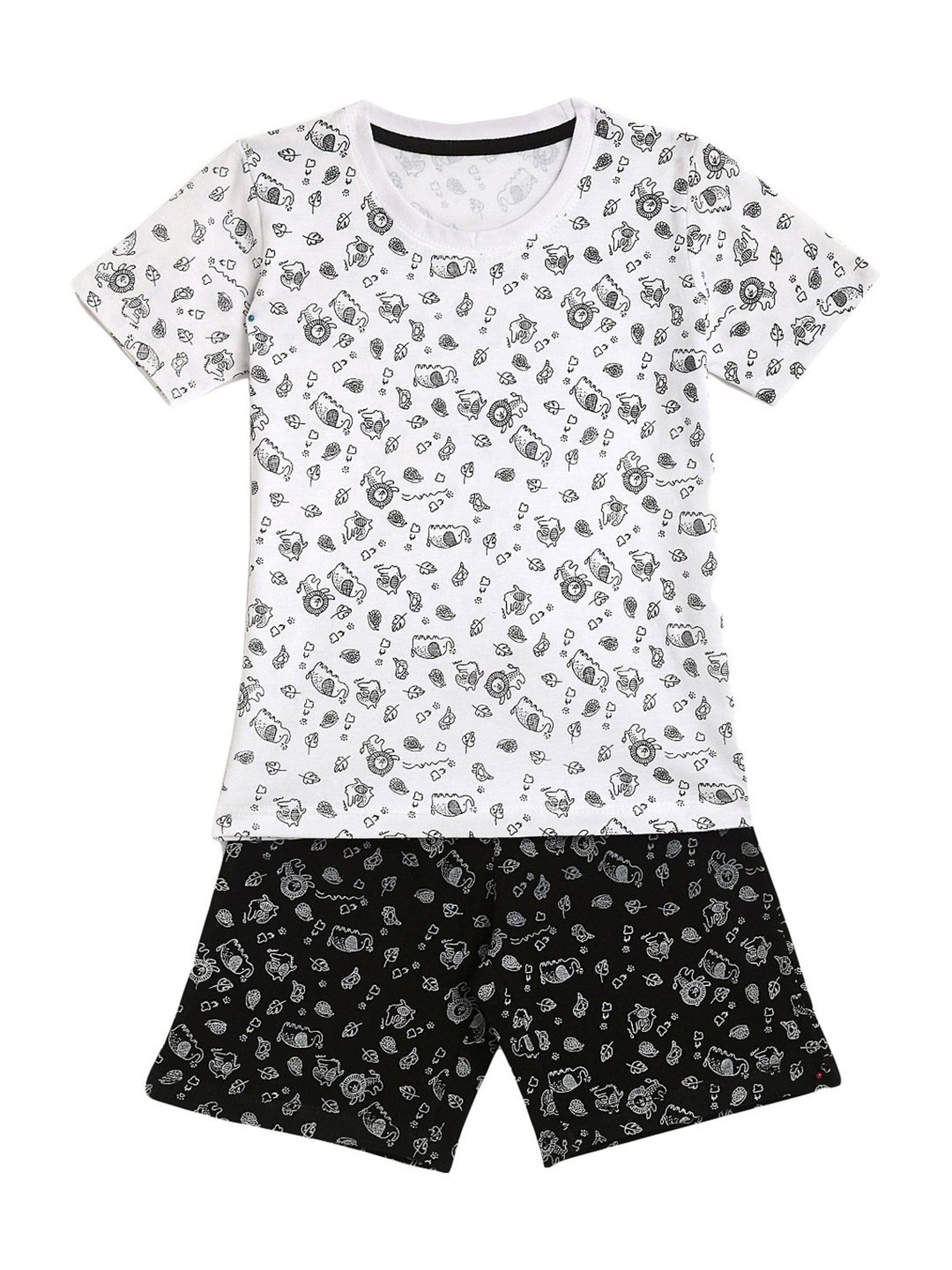 Kids Craft White Cotton Printed T-Shirt & Shorts