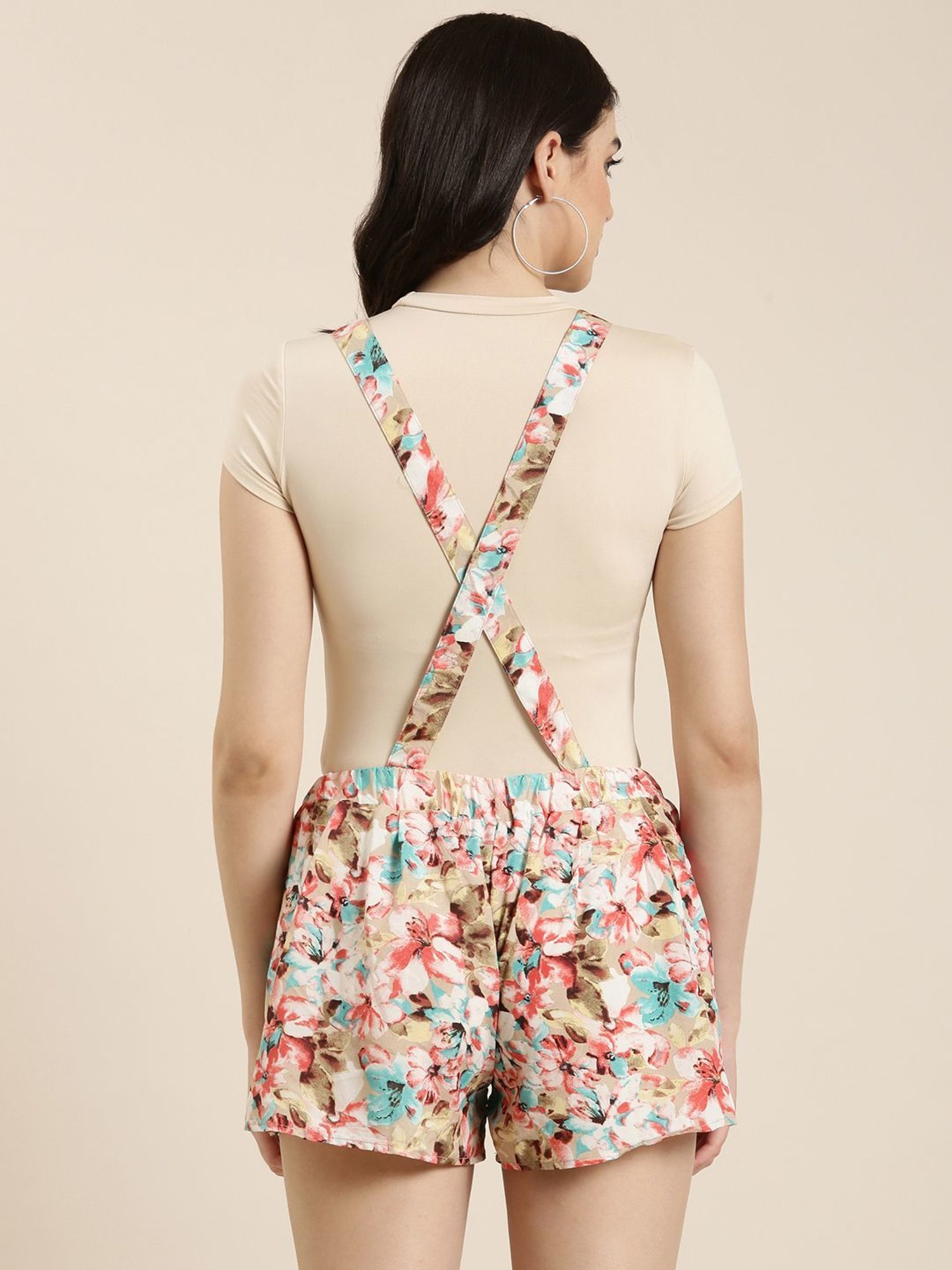 SHOWOFF Multicolored Cotton Floral Print Dungaree