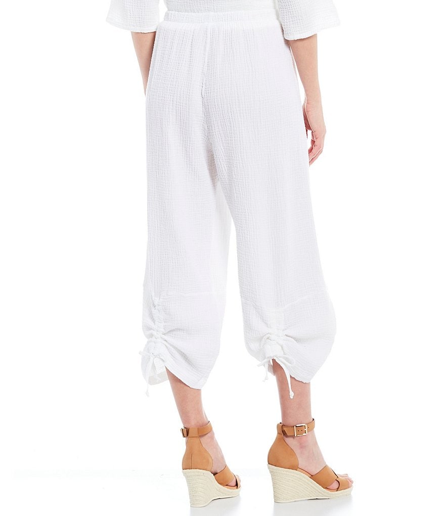 Bryn Walker Ruched Cropped Gauze Pants