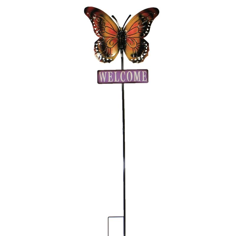 Home & Garden 58.0" Butterfly Welcome Stake Yard Decor Poke Summer Direct Designs International  -  Decorative Garden Stakes