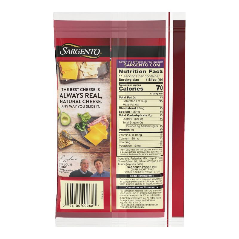 Sargento Natural Colby-Pepper Jack Cheese Slices - 11ct