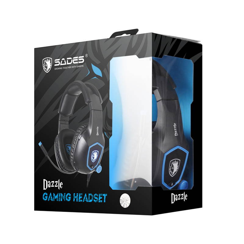 SADES Dazzle Gaming Headset Virtual 7.1 Surround PC Headset With Noise Cancelling Microphones Soft Headband 50mm Speaker For PC/Laptop