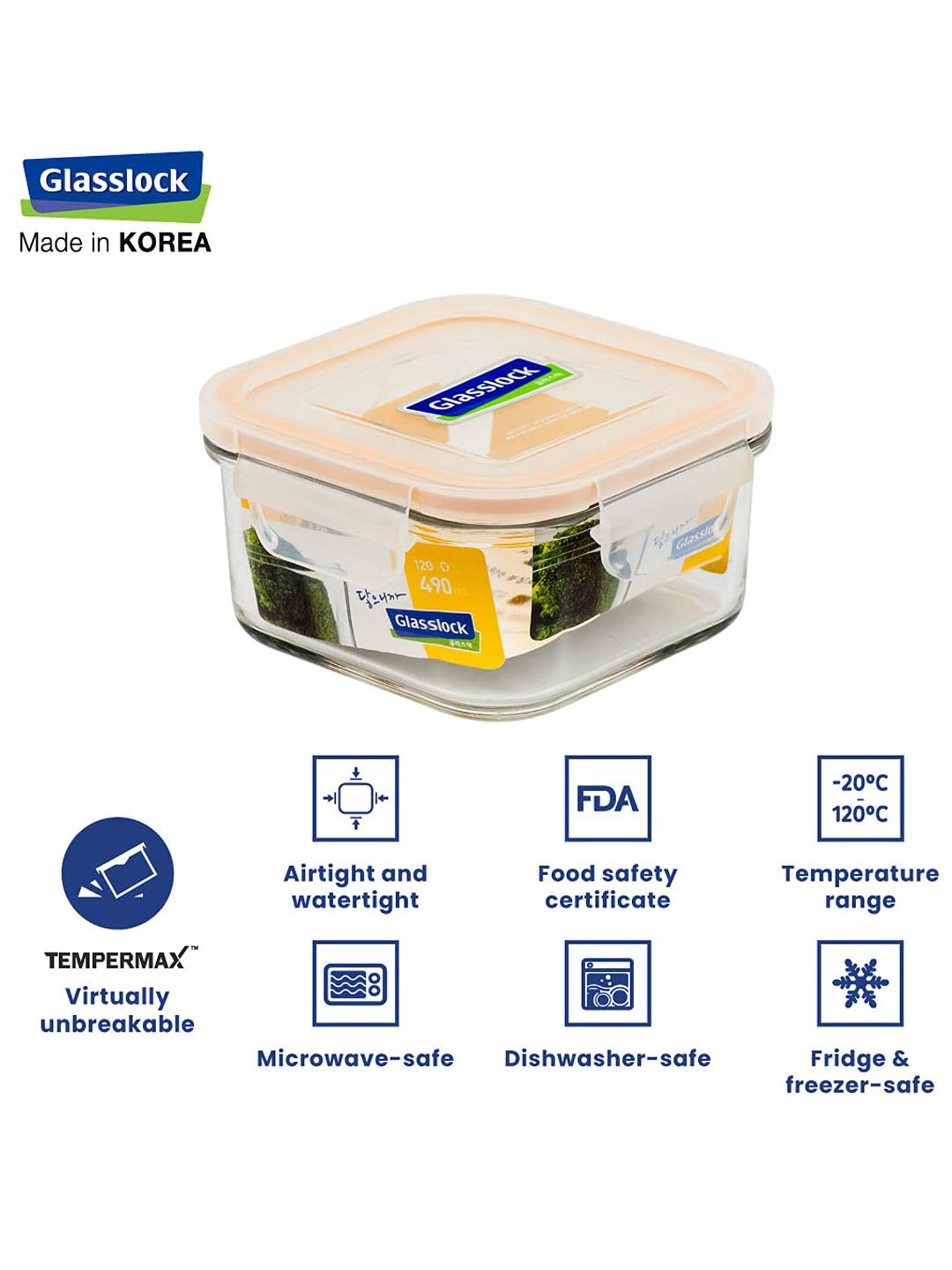 Glasslock Transparent Glass 490 ml Jars and Container