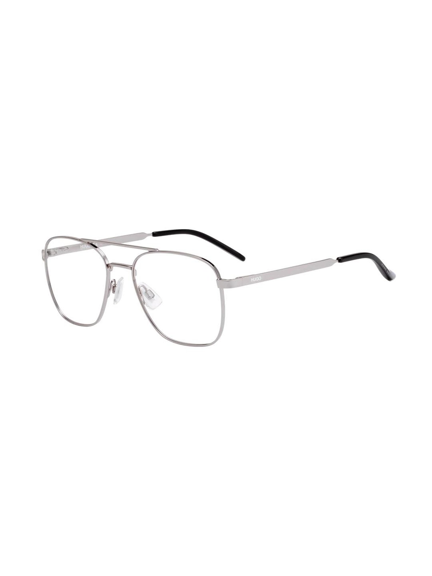 HUGO Silver Aviator Eye Frames for Men