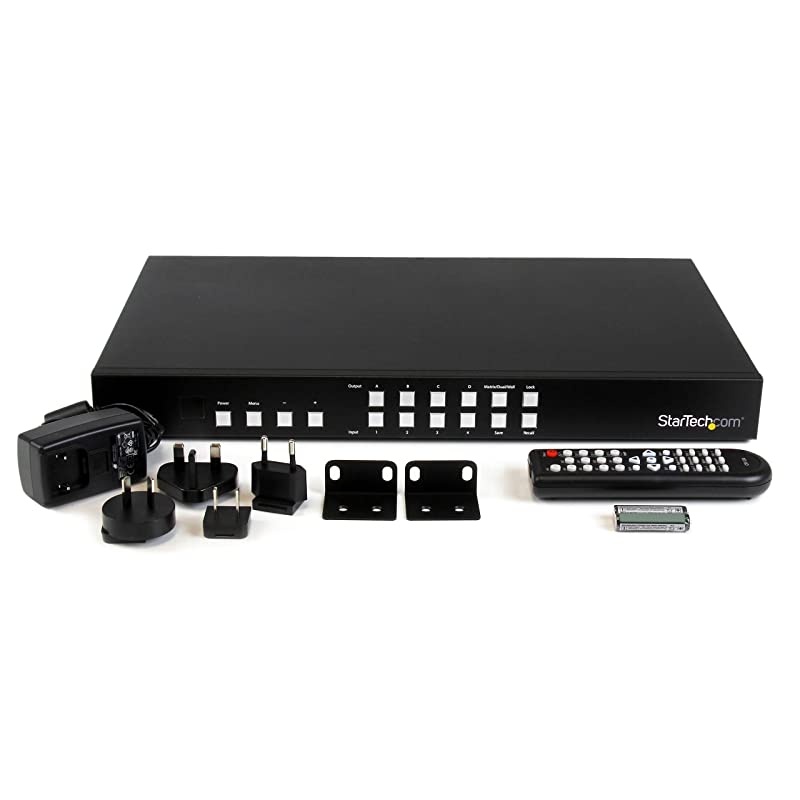 com 4x4 HDMI Matrix Switch with Picture-and-Picture Multiviewer or Video Wall - 4x4 Matrix Switch with Video Combining (VS424HDPIP)