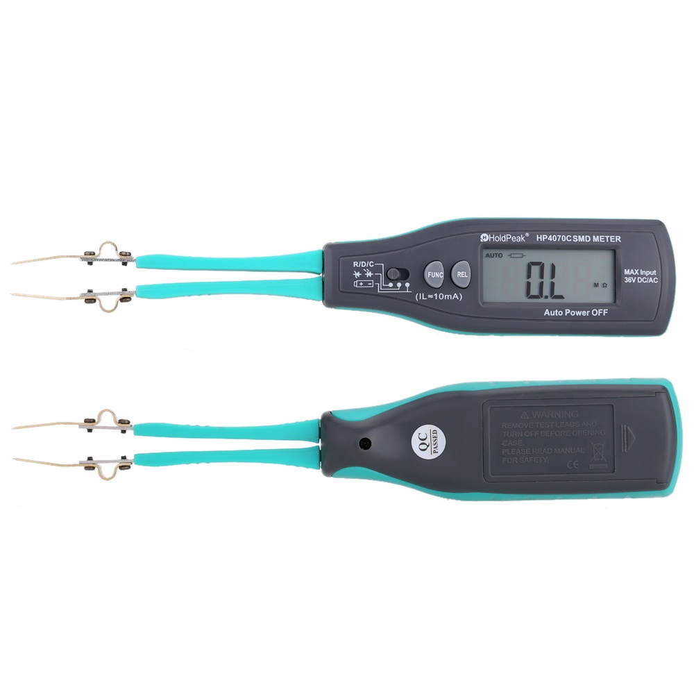 HoldPeak HP-4070C Handheld Smart SMD Tester Tweezers Resistor Capacitor Diode Continuity Intelligent Testing Clips with Relative Value