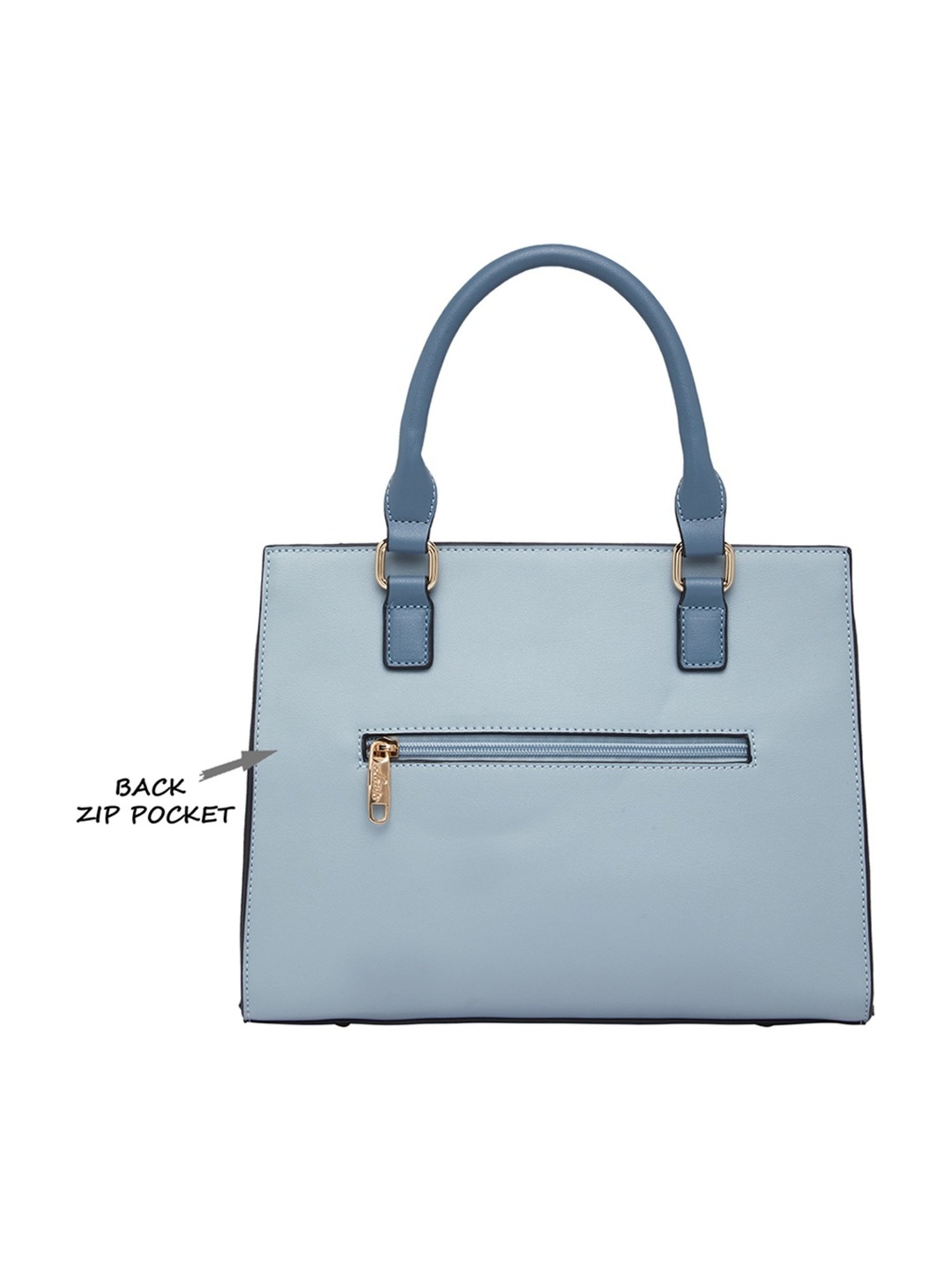 Lavie Shelly Powder Blue Synthetic Solid Handbag