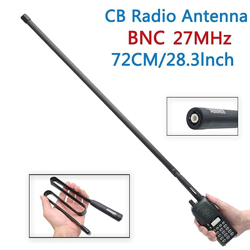 Tactical Antenna 27Mhz 72CM283Inch for CB HandheldPortable Radio with BNC Connector Compatible with Cobra Midland Uniden Anytone CB Radio