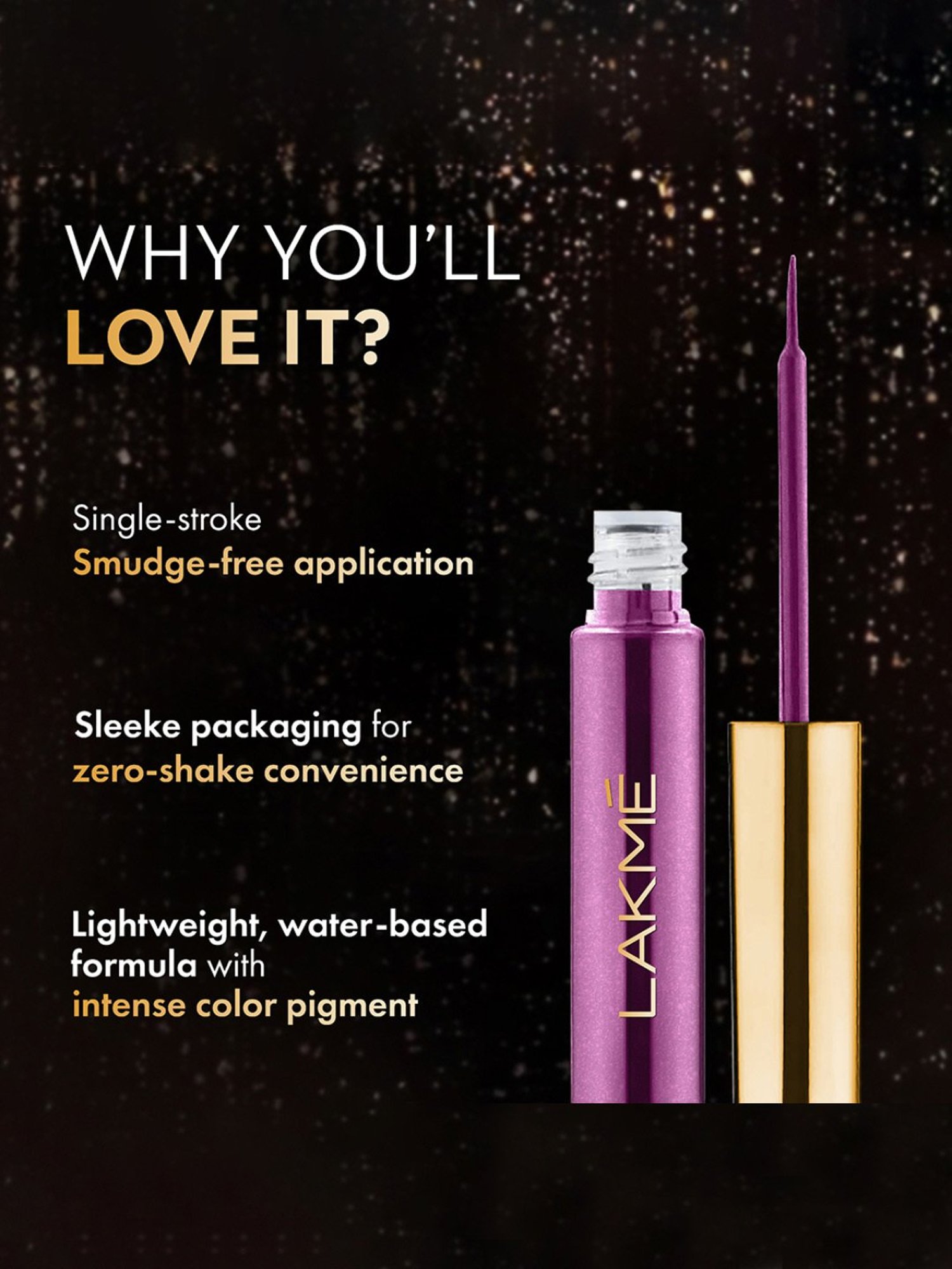 Lakme Glitterati Shine Line Eyeliner Invincible Purple - 4.5 ml