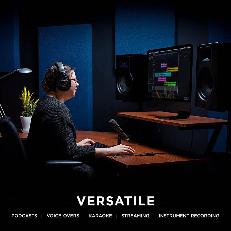 Pro M4U USB Condenser Microphone With Audio Interface Mic Cable and Desk Stand For Podcast Projects Streaming and Recording Instruments