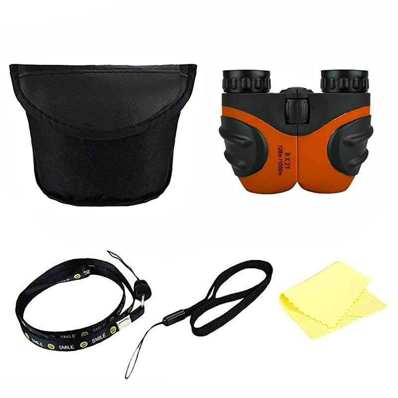 Shock Proof 8x21 Kids Binoculars Set with High Resolution Real Optics - Bird Watching - Birthday Presents - Gifts for Children - Outdoor Play - Toys for Boys and Girls