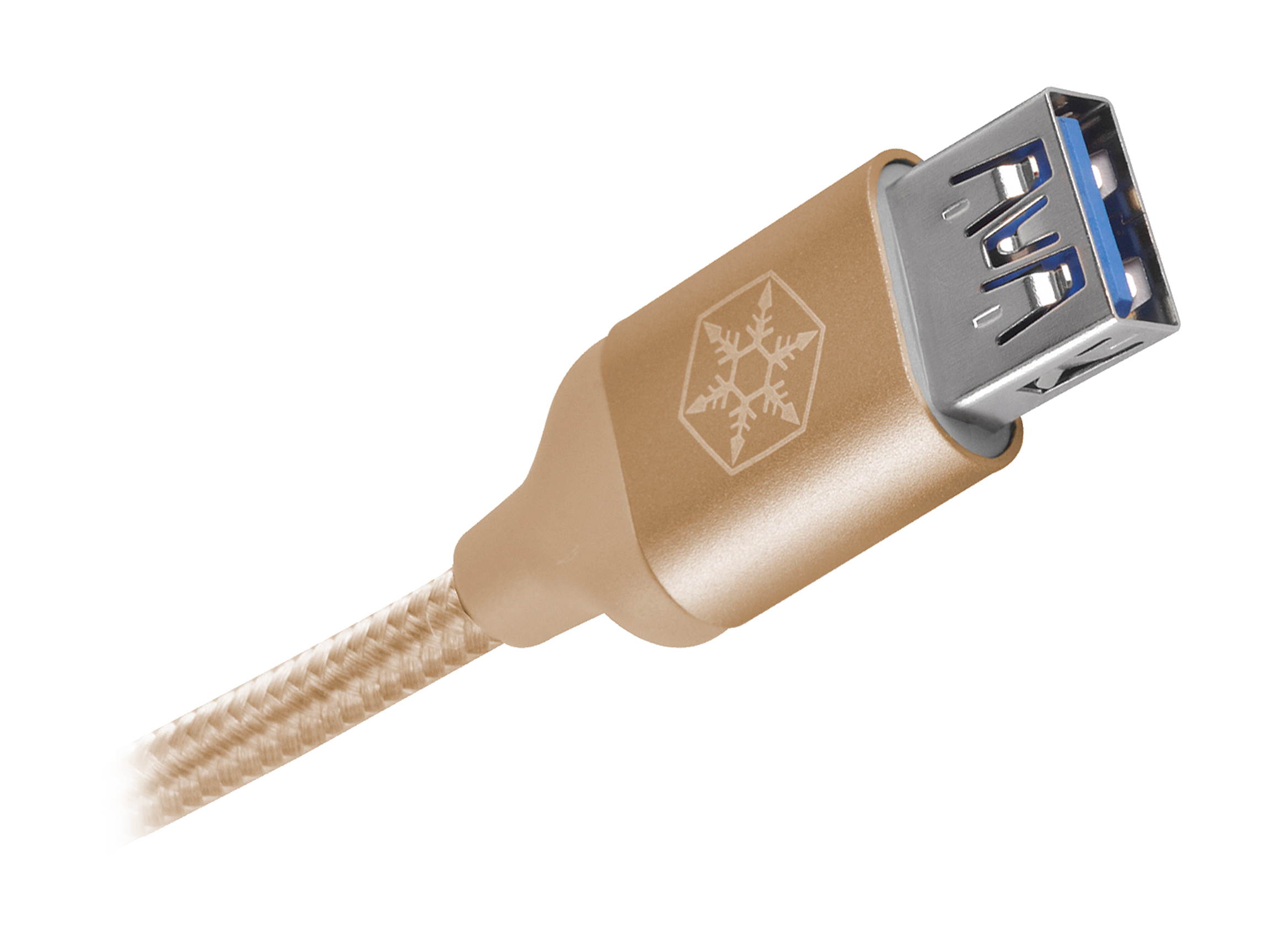 Silverstone CPU05G-500 USB-C to USB TYPE-A female cable, 0.5 meter, Nylon Braided and aluminum shell