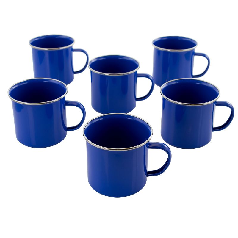 Studio California Blutique 6 Piece 18 Ounce Galvanized Steel Mug Set in Blue