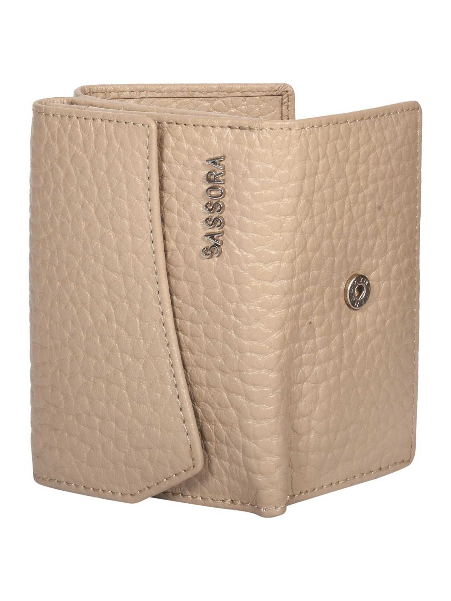 SASSORA FRIDA Grey Leather Textured Wallet