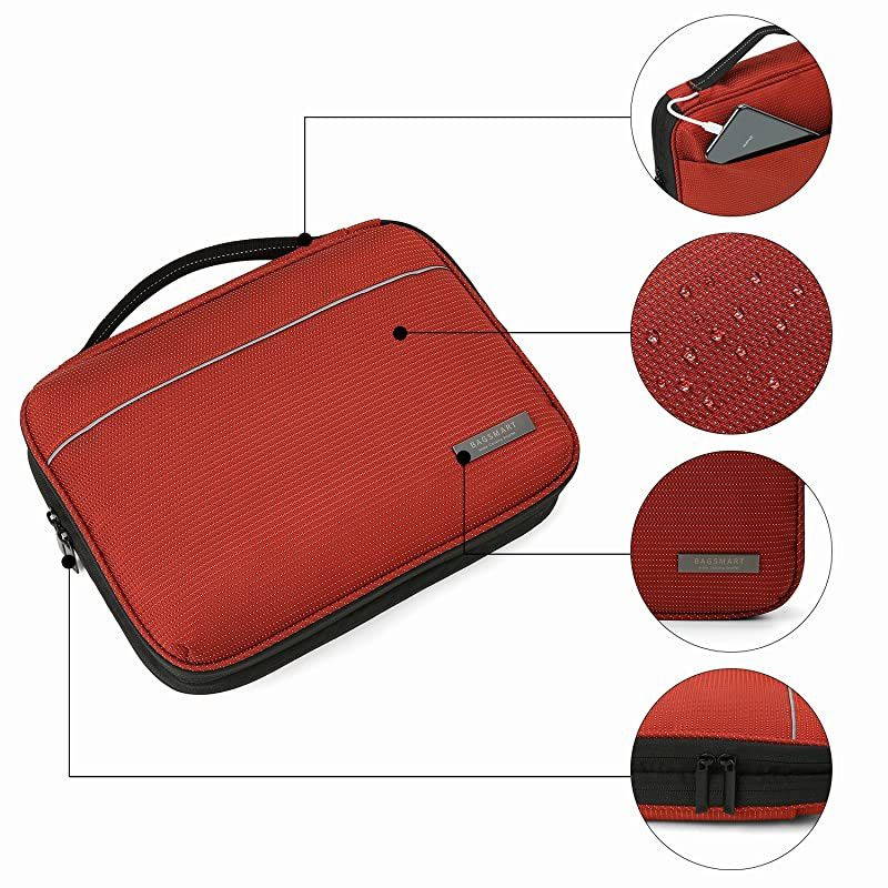 2-Layer Travel Electronic Cable Organizer Cases for Cables, Chargers, USB Drive, Red