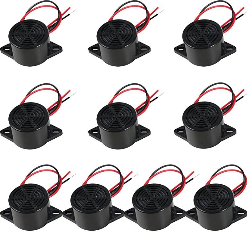 75dB Mechanical Buzzer Sounder with Leads 12VDC Continuous Beep for Access Control and Buzz-in Systems (Pack of 10)