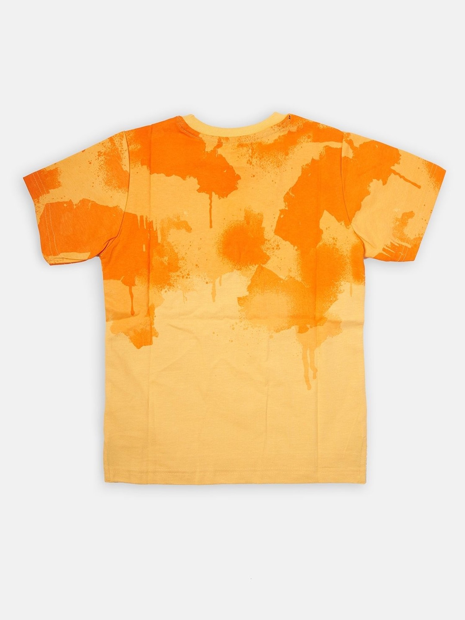 Angel & Rocket Kids Yellow Cotton Printed T-Shirt