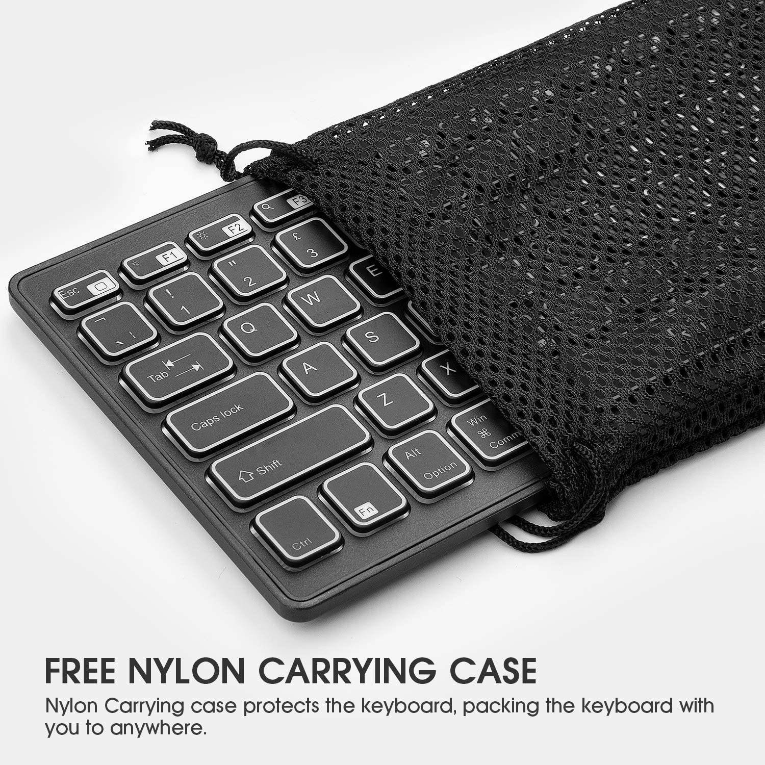 Rii Bluetooth 4.0 Wireless Multiple Color Rainbow LED Backlit Keyboard With Rechargeable Battery For iOS Android and Windows Tablet PC Laptop Notebook MacBook