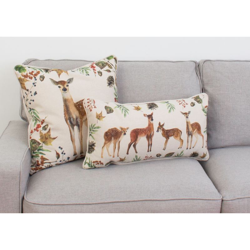 Deer Trio Lumbar Throw Pillow - Décor Therapy
