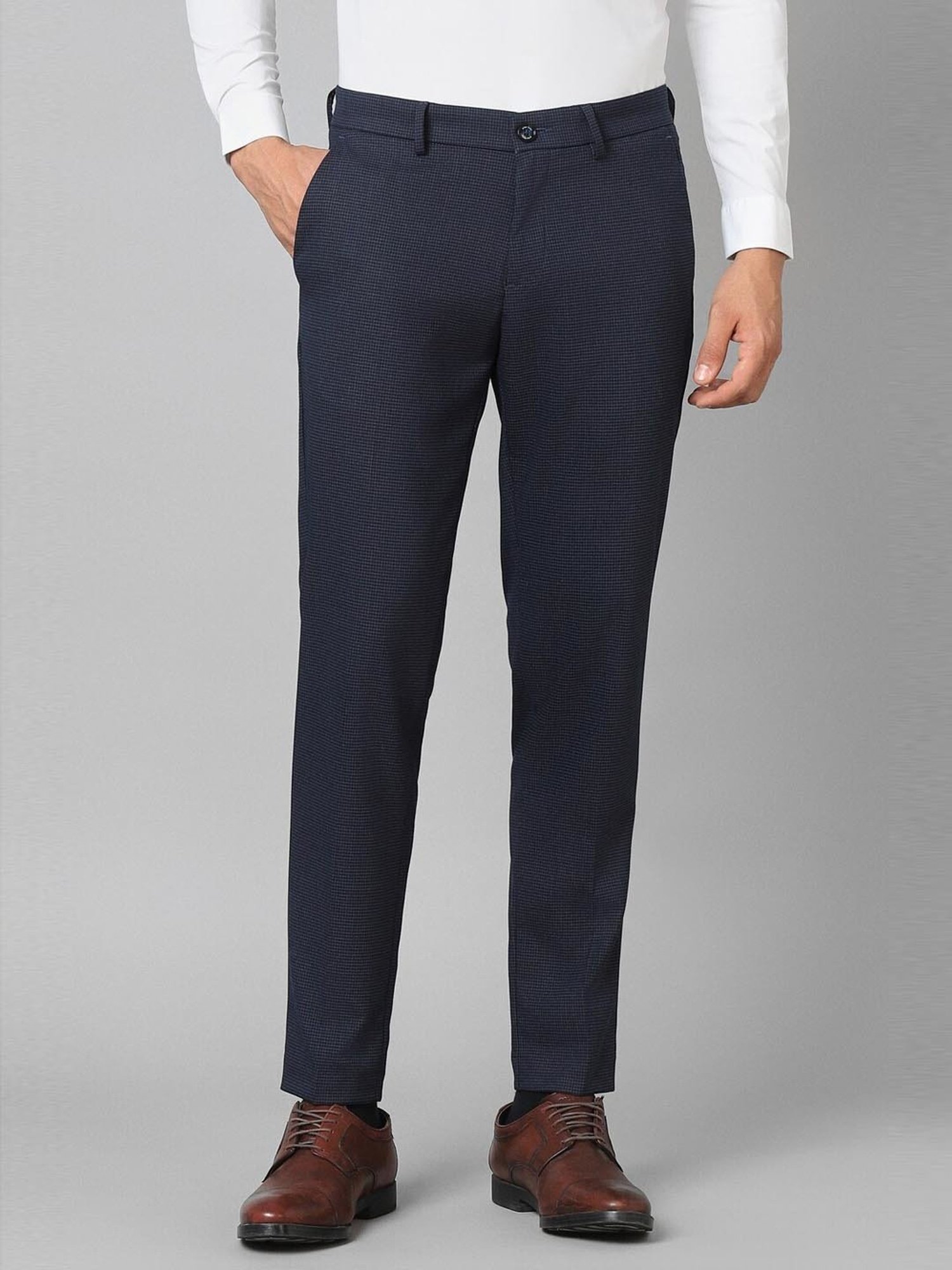 Allen Solly Navy Slim Fit Trousers