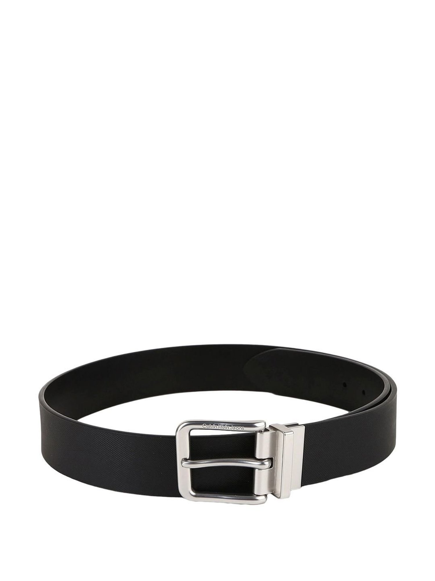 CALVIN KLEIN Black CLASSIC RO Textured Leather Reversible Belt
