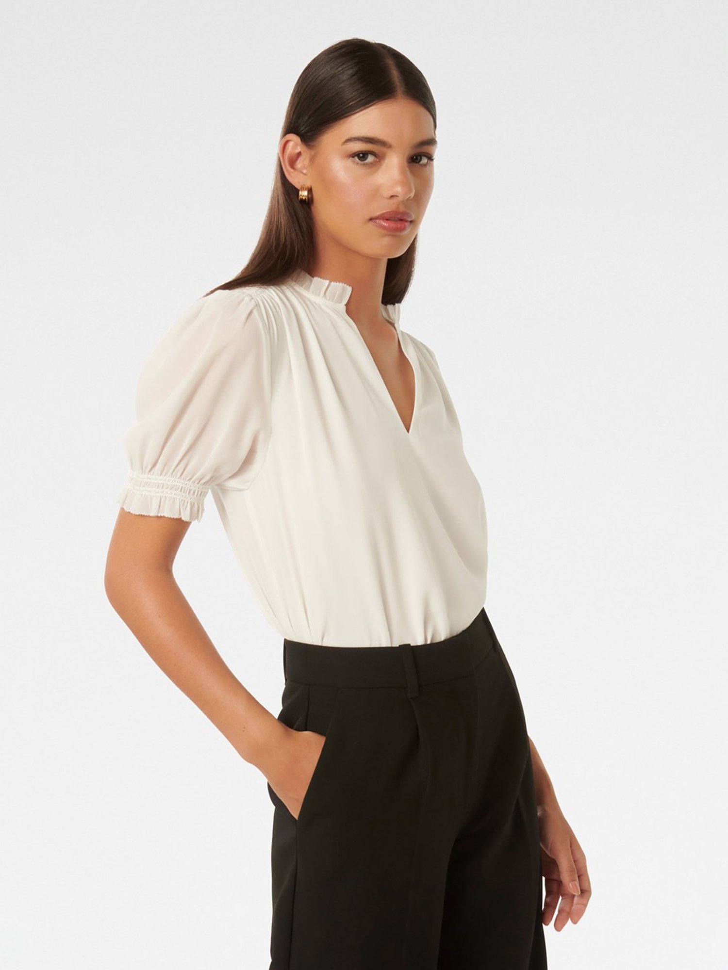 Forever New Sabina Smock Detail Blouse Top