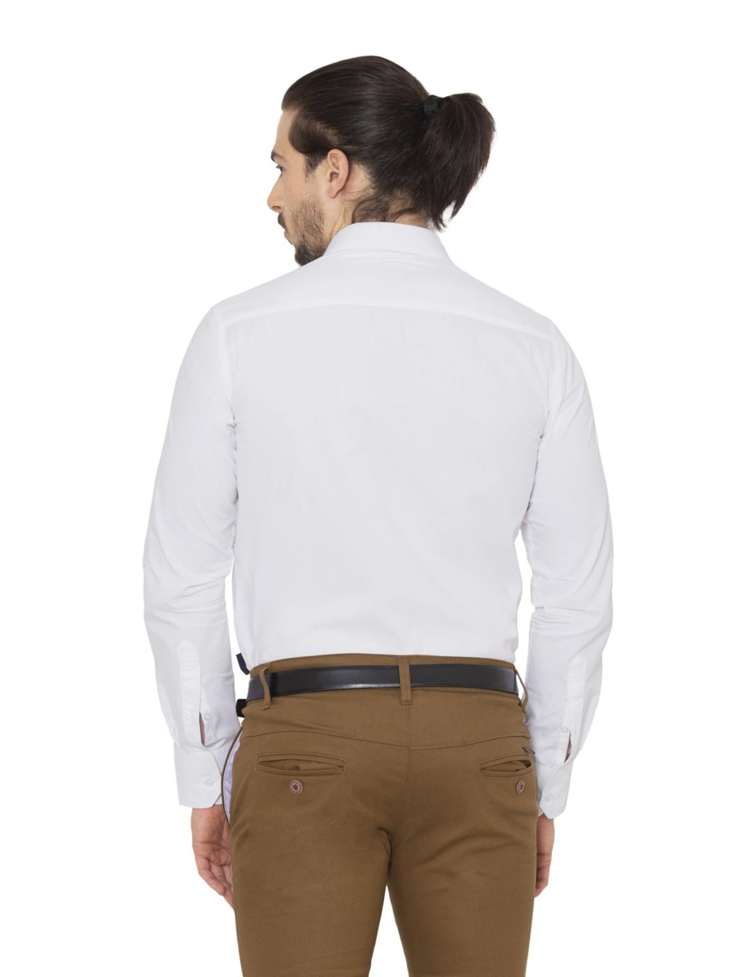 Allen Cooper White Cotton Regular Fit Shirts