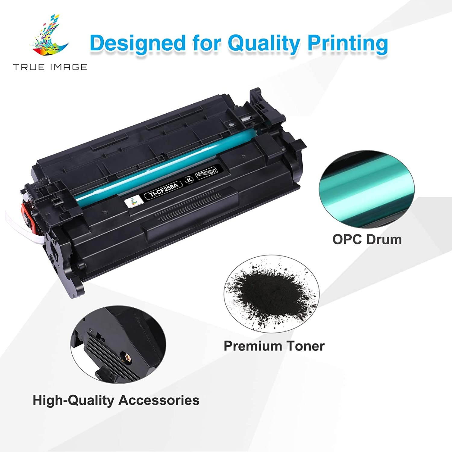TRUE IMAGE Compatible Toner Cartridge Replacement for HP 58A CF258A CF258X 58X HP Laserjet Pro MFP M428fdw M404dn M404n M404dw M428fdn M428dw M404 M428 Printer Ink (Black, 1-Pack)