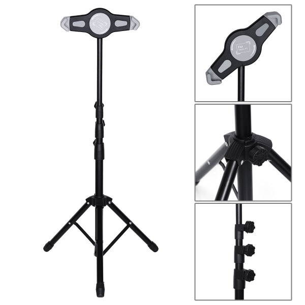 Black Tripod Mount Holder Stand Adjustable For 7-12inch i-Pad Air Tablet Mini PC