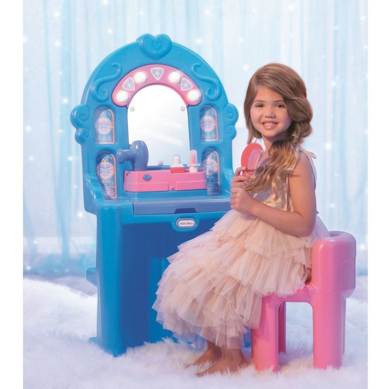Little Tikes Ice Princess Magic Mirror Roleplay Vanity with Lights Sounds and Pretend Beauty Accessories