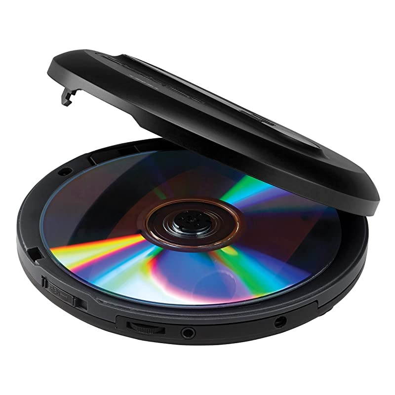 Portable CD Player Personal CD/MP3 Player + AM/FM Radio + with LCD Display Bass Boost 60-Second Anti Skip CD R/RW/Compatible+ Sport Earbuds Included (Limited Edition Black Series)