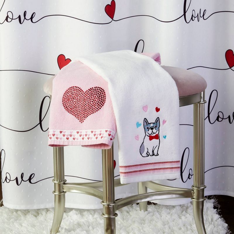 2pk Puppy Love Hand Towel Set White - SKL Home