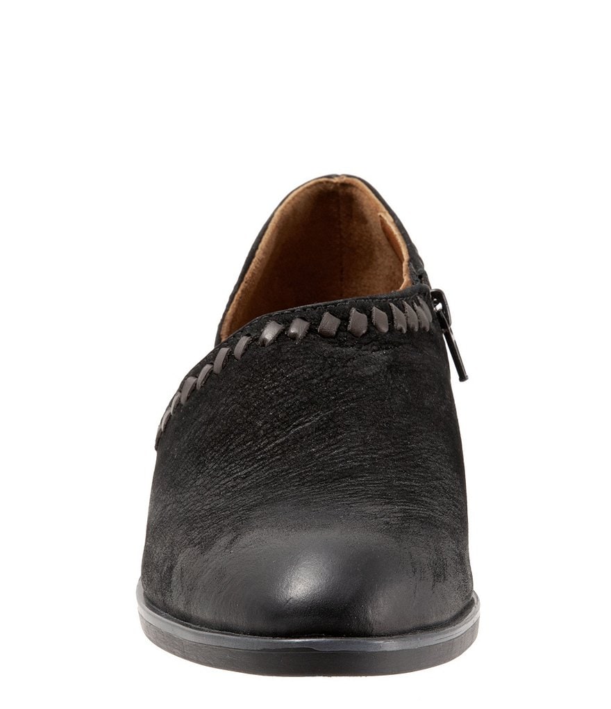 Bueno Lauren Asymmetric Leather Block Heel Slip-On Shooties