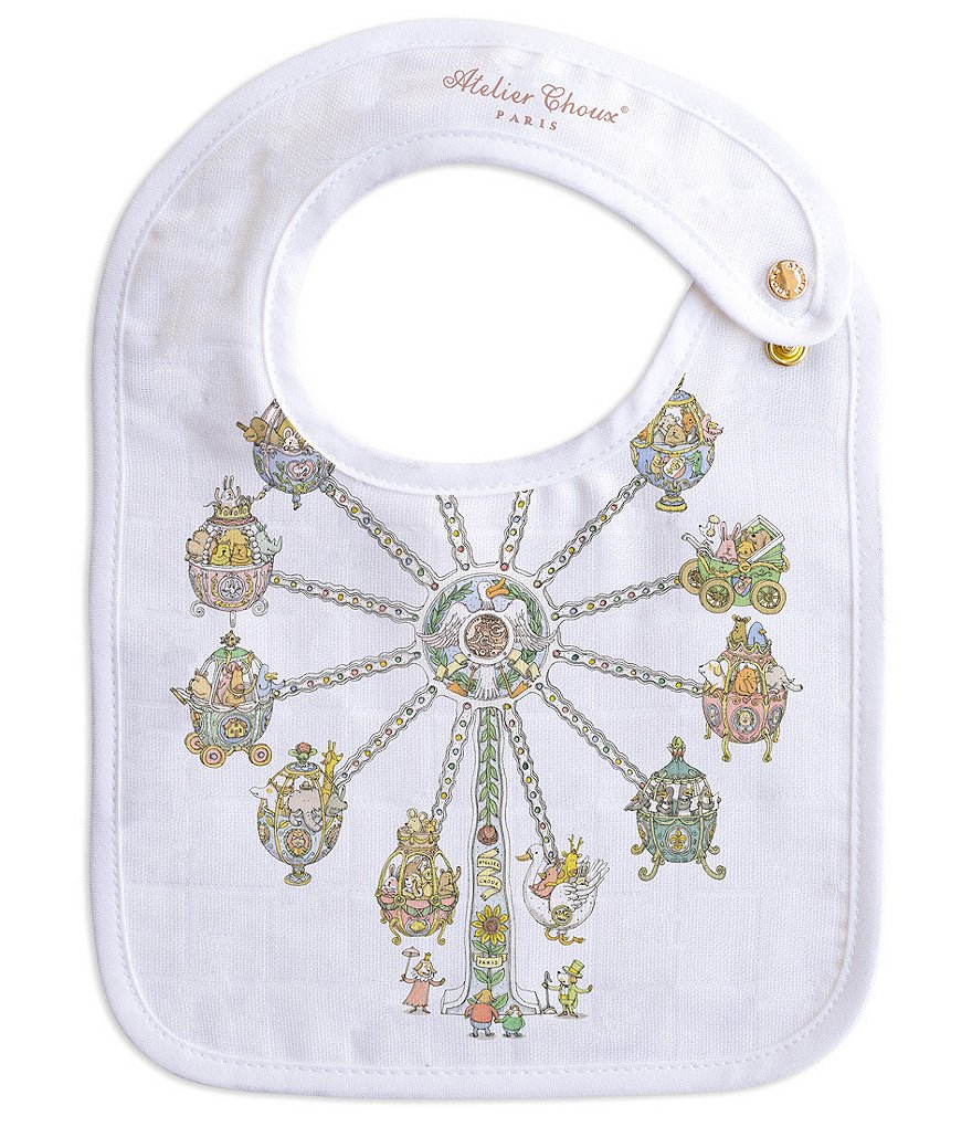 Atelier Choux Paris Organic Cotton Ferris Wheel Small Baby Bib