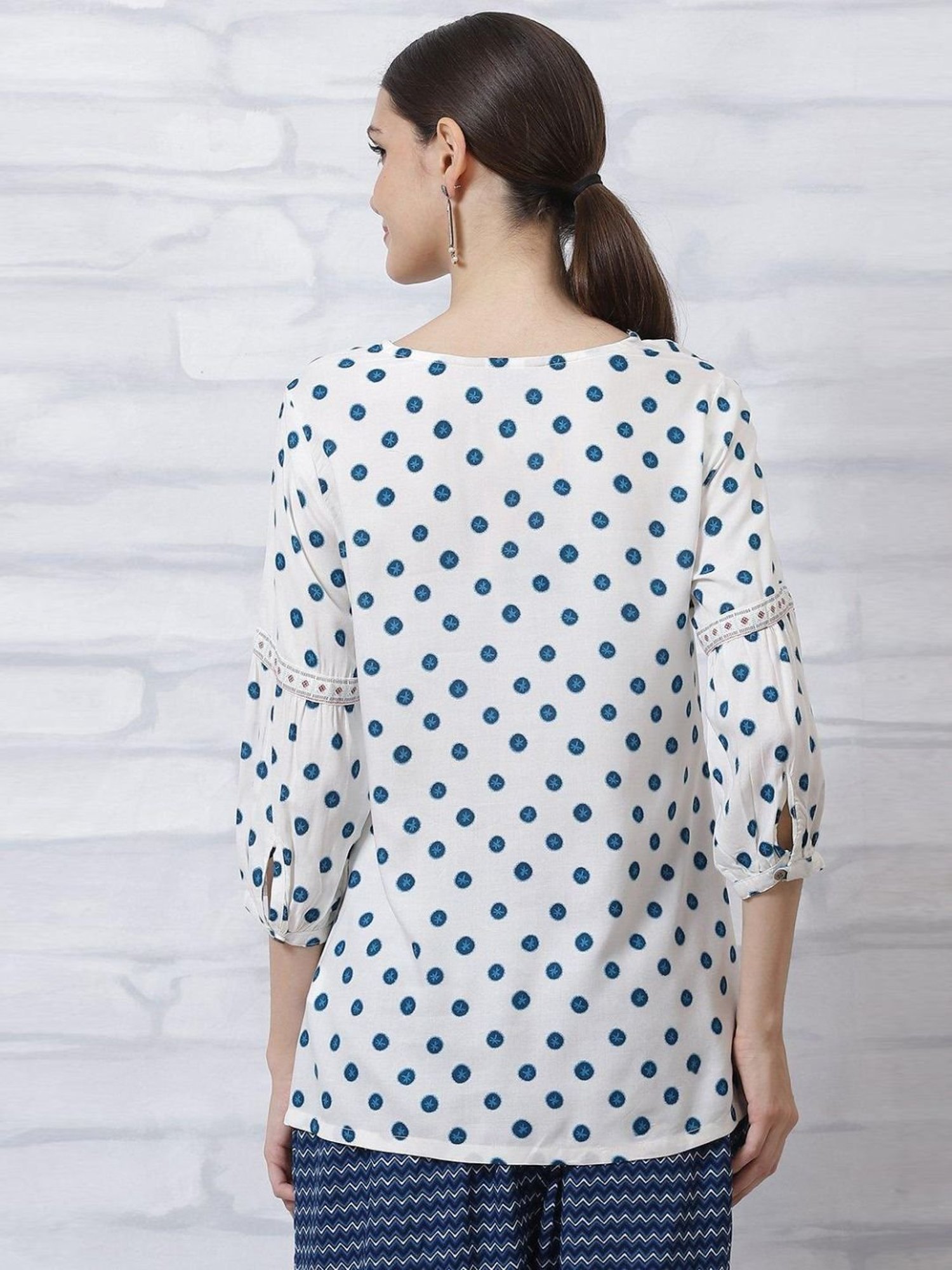 Rangriti White Printed Tunic