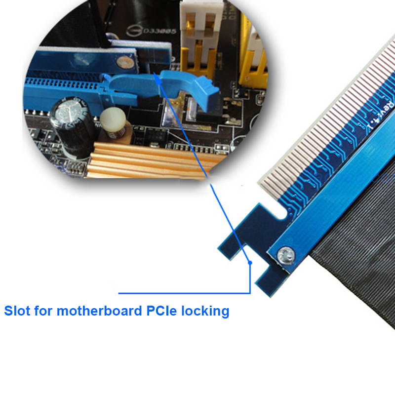 Enlabs PCIE3RISER25CM PCIE 3.0 x16 Shielded PCI Express Extender Riser Cable - GPU PCIe 16X Horizontal 180 Degree Socket Extension Card - 9.84&ldquo;