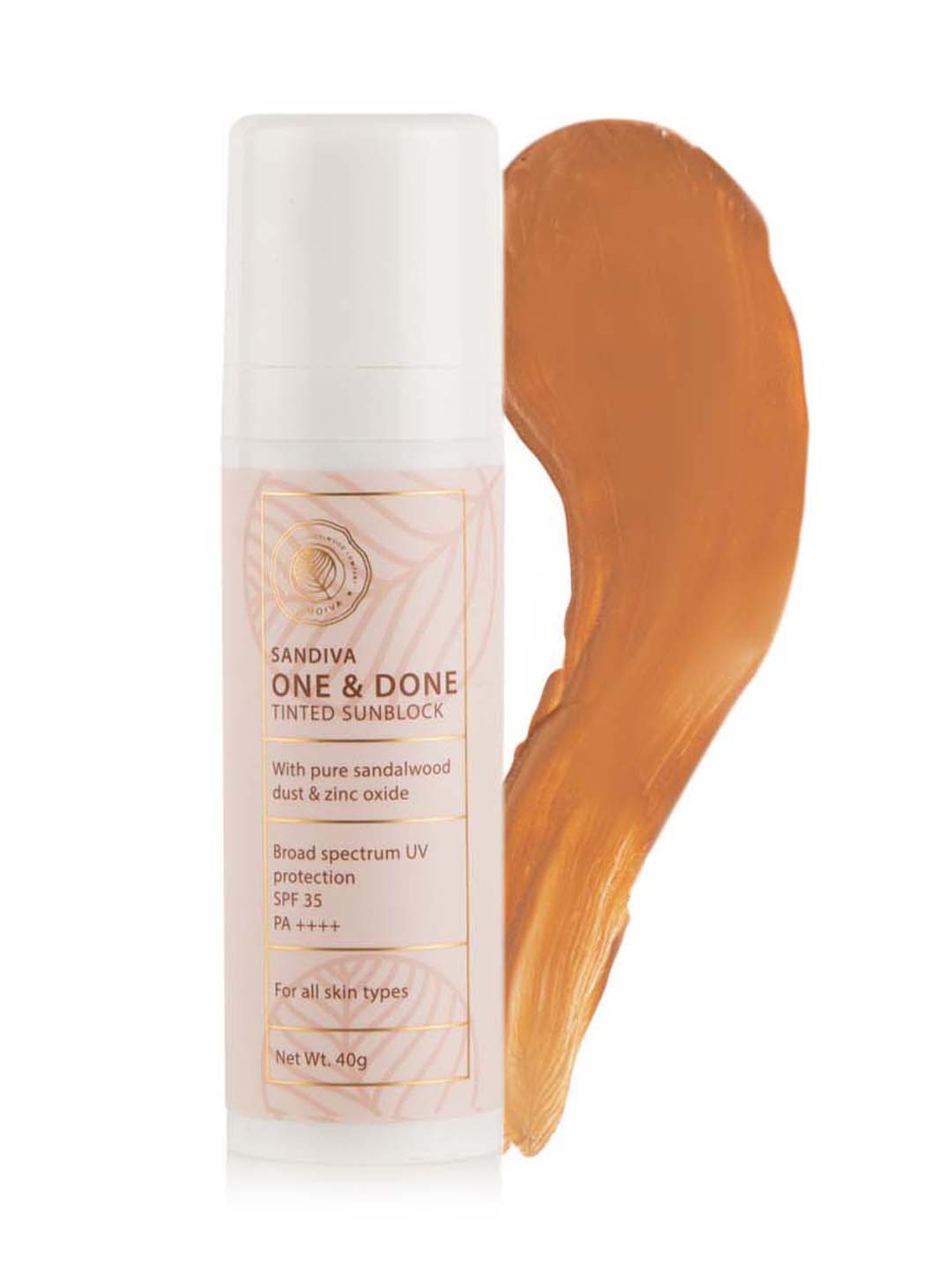 SANDIVA One & Done Tinted Sunblock with Sandalwood, SPF 35+ and PA+++ (33) - 40 gm