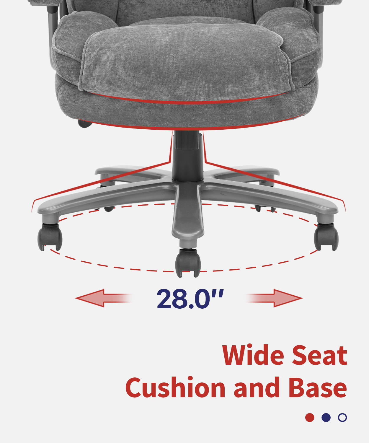 Office Chair Gaming Chair, Ergonomic Big Chair 400lbs Upholstered Swivel Adjustable Height Thick Padding Headrest, Black