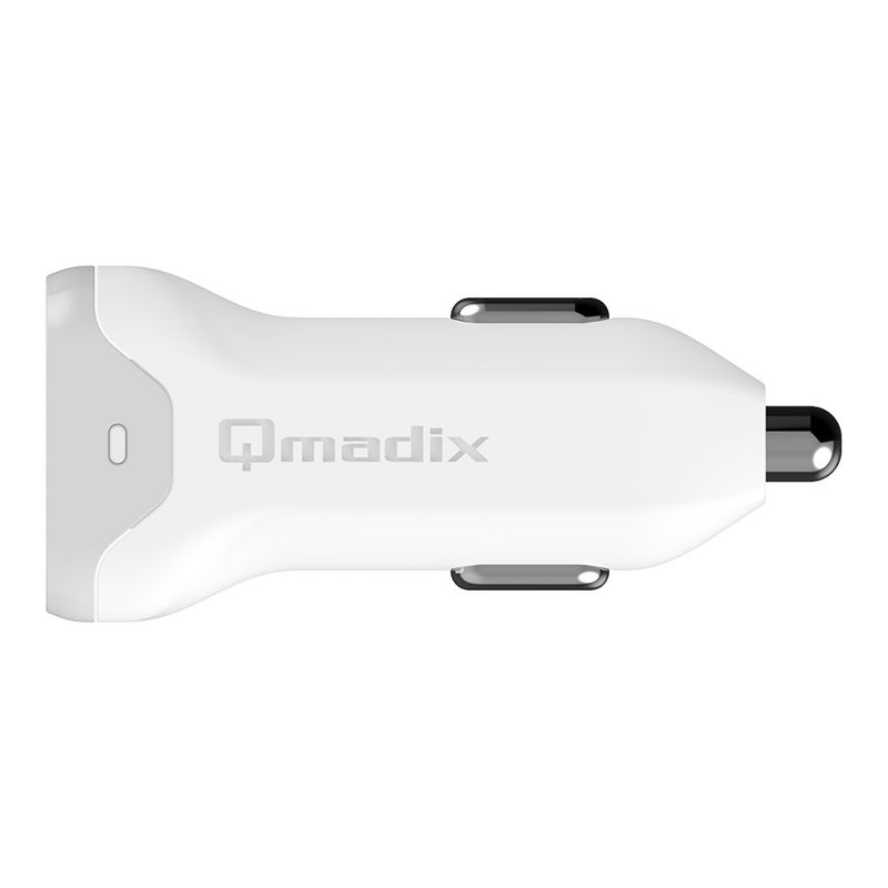 Qmadix - Car Charger 2.4a And Apple Lightning Cable 4ft